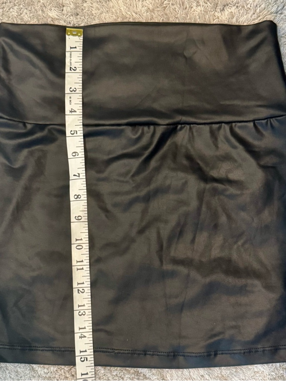 NWOT Windsor Black Faux Leather Stretchy Mini Skirt High Rise - Picture 4 of 5